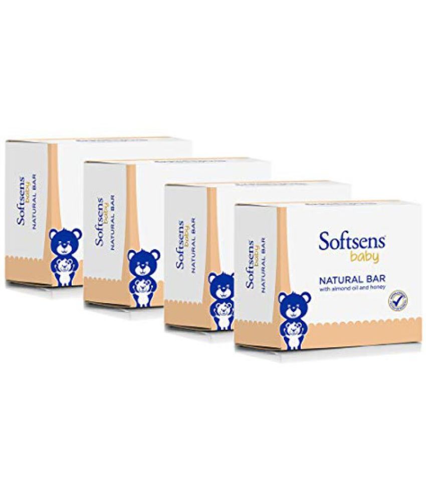     			Softsens Baby Natural Bar Soap with Honey, Orange & Natural Almond Oil 100g x 3, Pack of 4