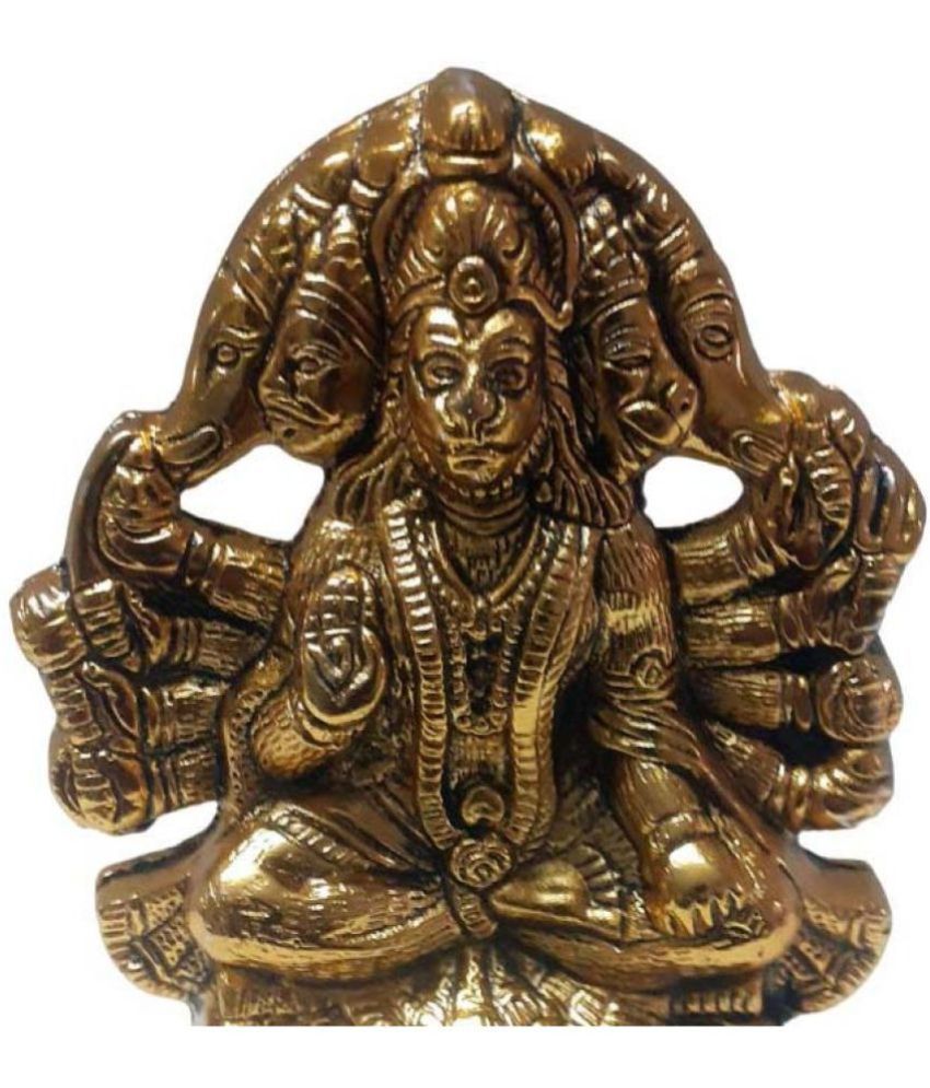     			Spherulemuster - Aluminium Punchmukhi hanuman Idol ( 14 cm )