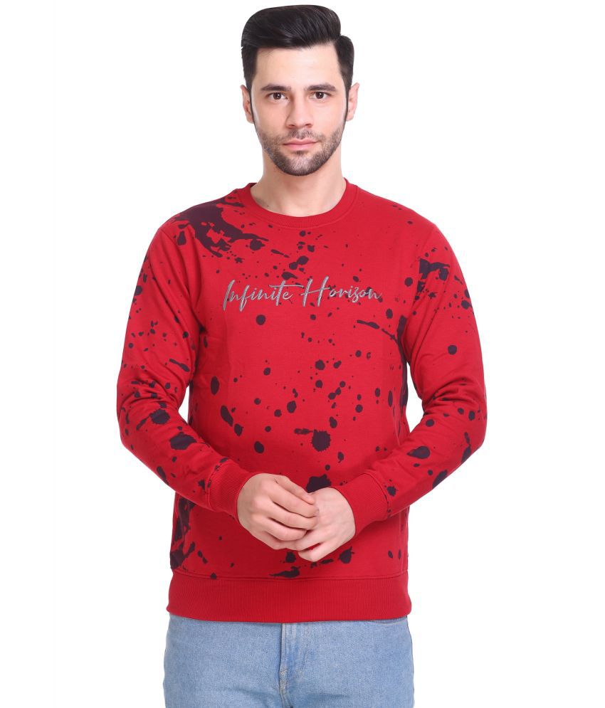     			TK TUCK INN - Red Fleece Regular Fit Men's Sweatshirt ( Pack of 1 )