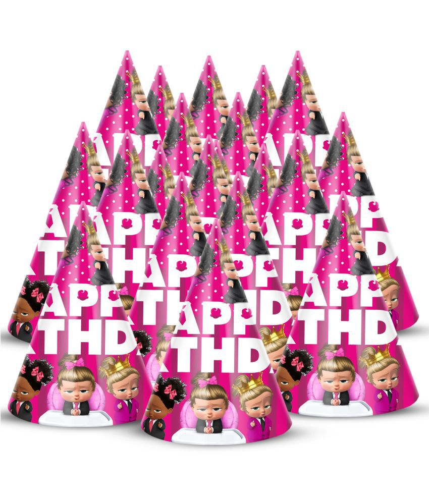     			Zyozi Girl Boss Baby Theme Birthday Party Hats, Happy Birthday Cone Party Hats for Kids Birthday Party - Girl Boss Baby theme Birthday Party Supplies and Decorations (Pack of 20)