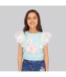 Cutecumber - Blue Georgette Girls Top ( Pack of 1 )