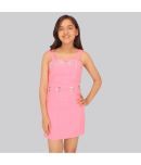 Cutecumber Georgette Bodycon Dress For Girls ( Pack of 1 , Pink )