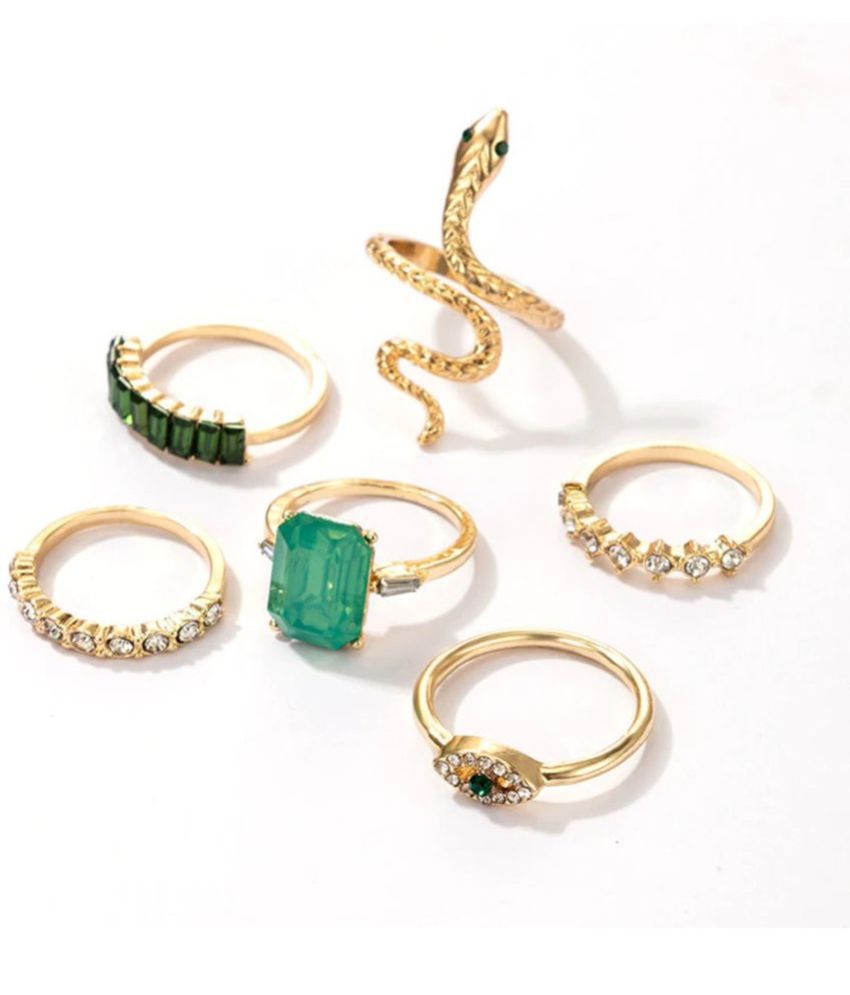     			FASHION FRILL - Green Rings ( Pack of 6 )