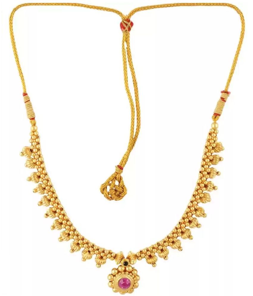     			HEER COLLECTION - Gold Pearls Necklace ( Pack of 1 )