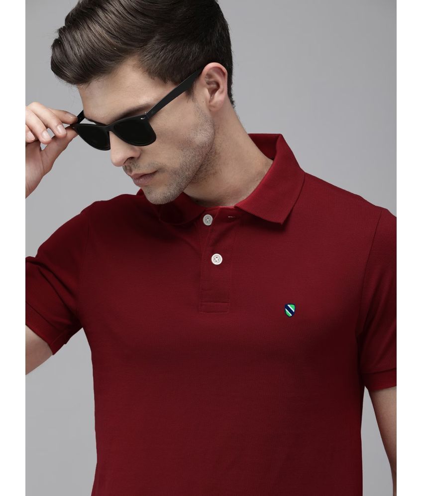     			Merriment Pack of 1 Cotton Blend Regular Fit Solid Half Sleeves Men's Polo T Shirt ( Maroon )