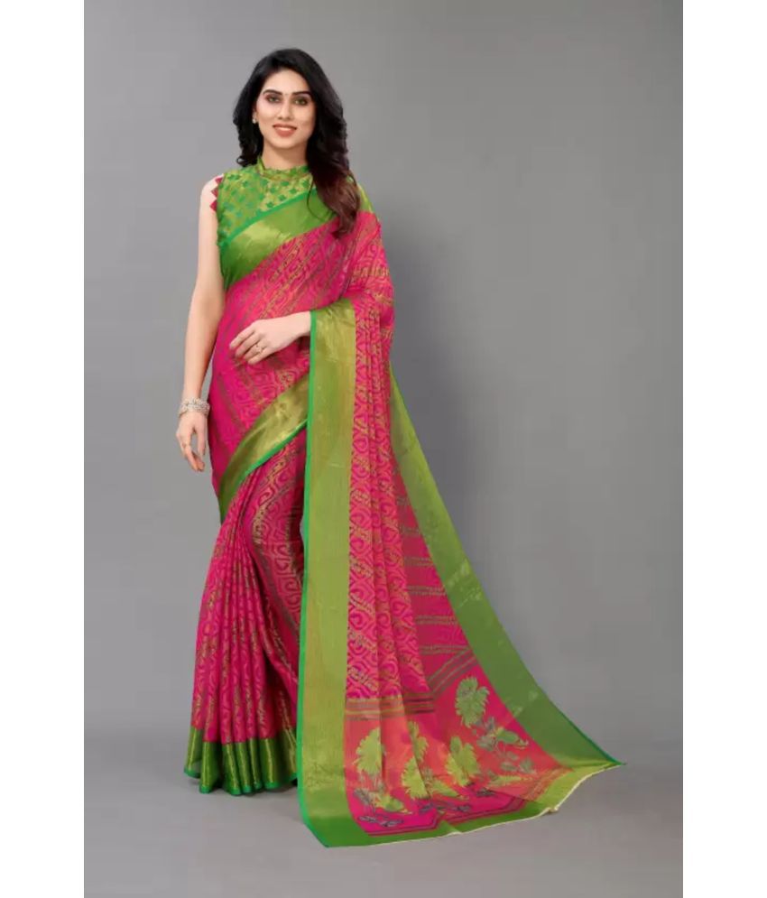     			Sitnjali Lifestyle - Pink Brasso Saree With Blouse Piece ( Pack of 1 )