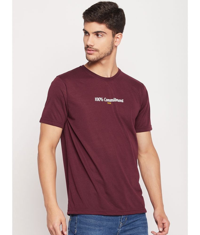     			UBX - Maroon Cotton Blend Regular Fit Men's T-Shirt ( Pack of 1 )