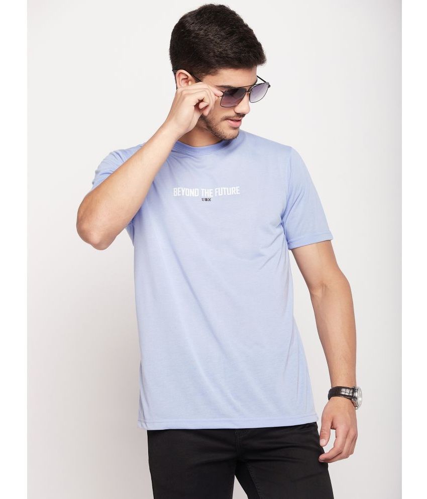     			UBX - Sky Blue Cotton Blend Regular Fit Men's T-Shirt ( Pack of 1 )