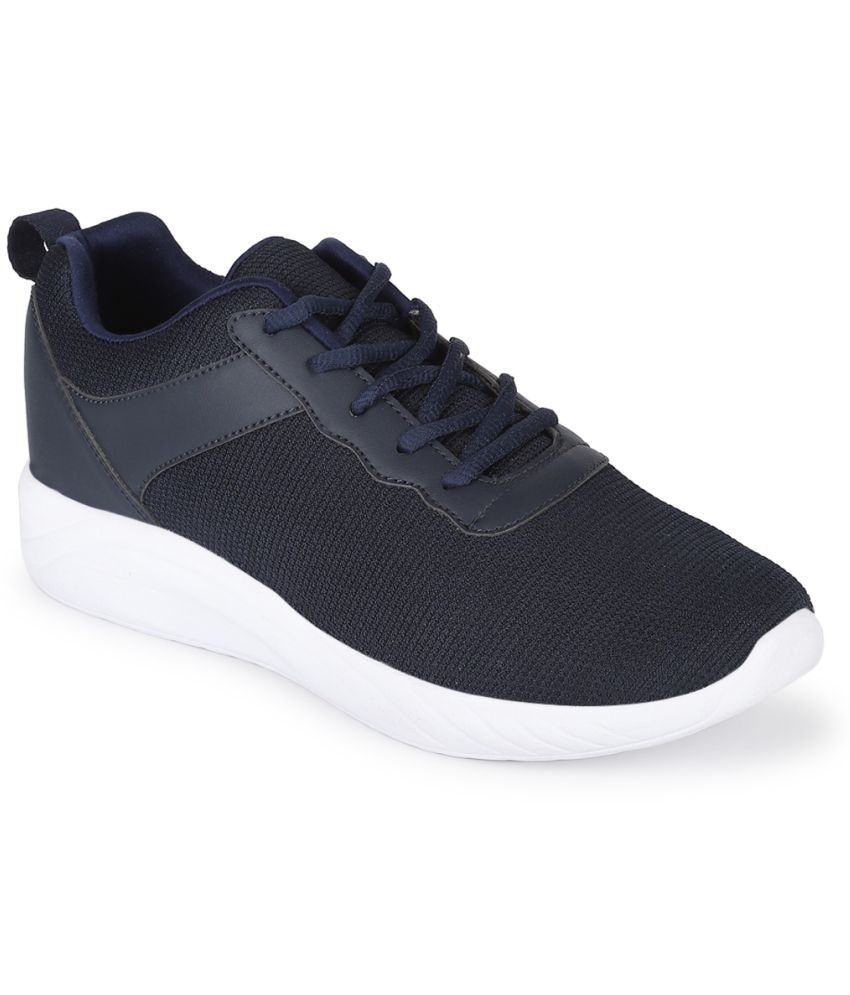     			UrbanMark Men Casual Breathable Knitted Lace-up Low-top Sneakers Shoe- Navy