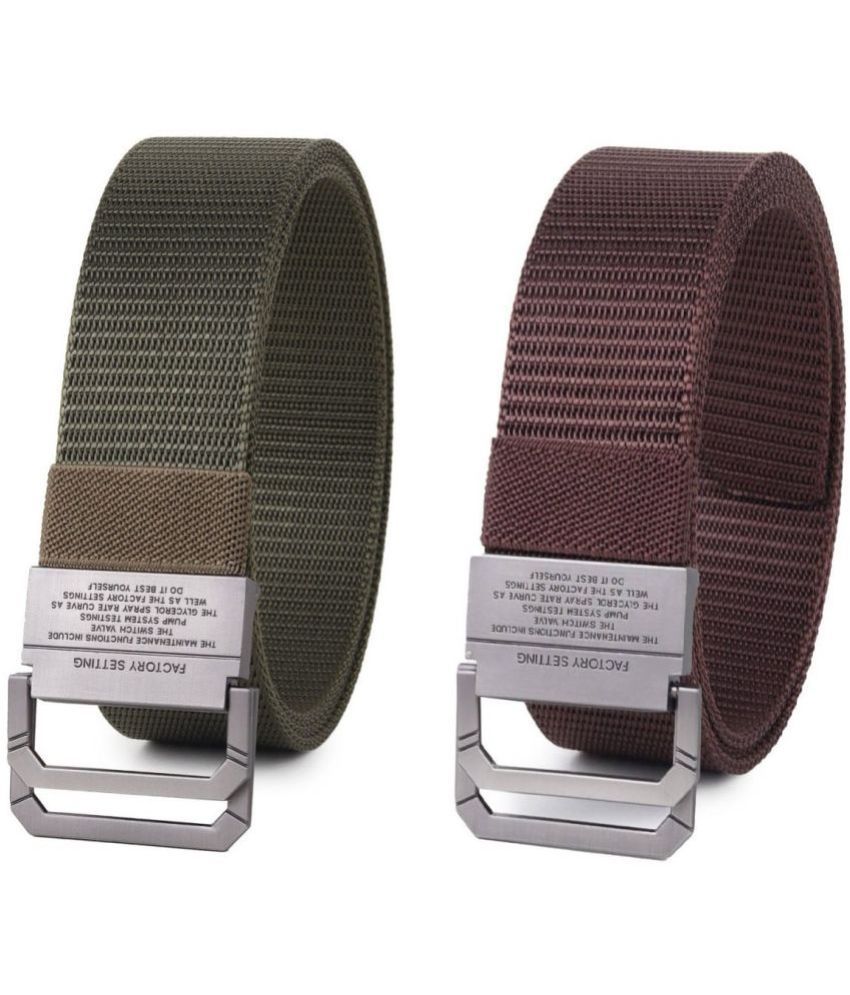     			Zacharias - Multicolor Canvas Men's Casual Belt ( Pack of 2 )