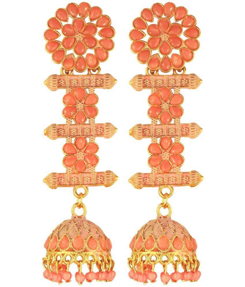     			FASHION FRILL - Orange Drop Earrings ( Pack of 1 )