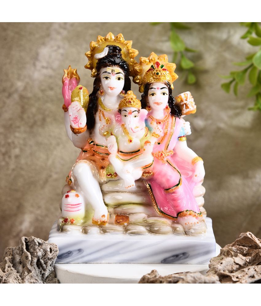     			Ghar Saaz Marble Shiv Parivar God Idol Multicoloured 14 Cm