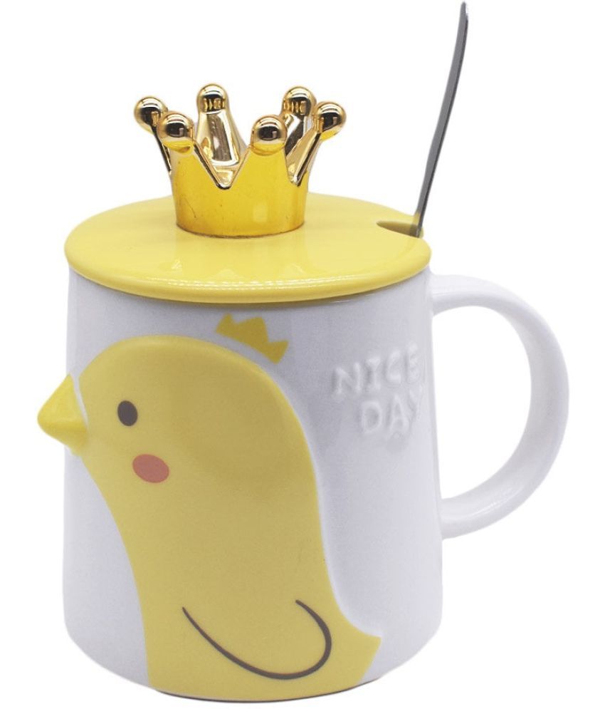     			Kookee - Yellow Ceramic Coffee Mug ( Pack of 1 )