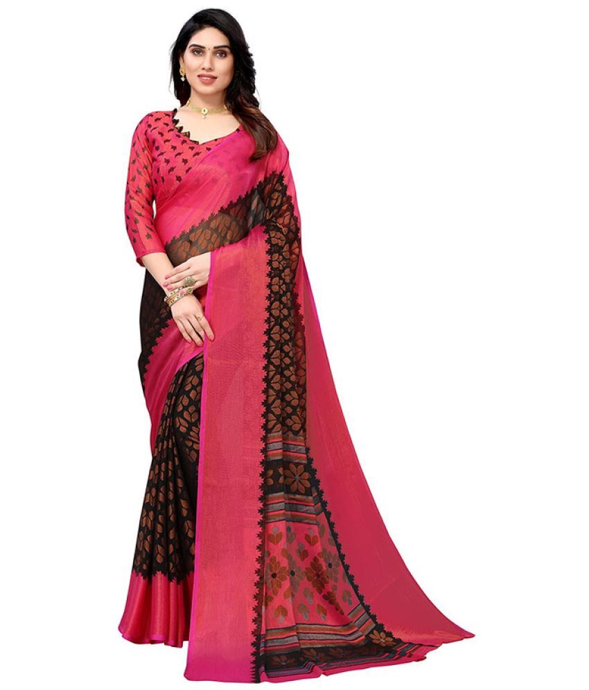     			Sanwariya Silks - Pink Brasso Saree With Blouse Piece ( Pack of 1 )