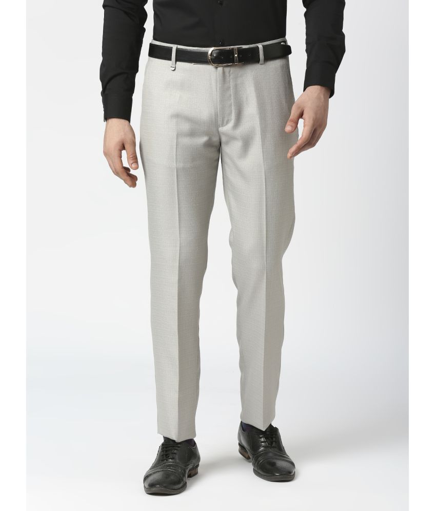 Solemio Grey Slim Formal Trouser ( Pack of 1 )