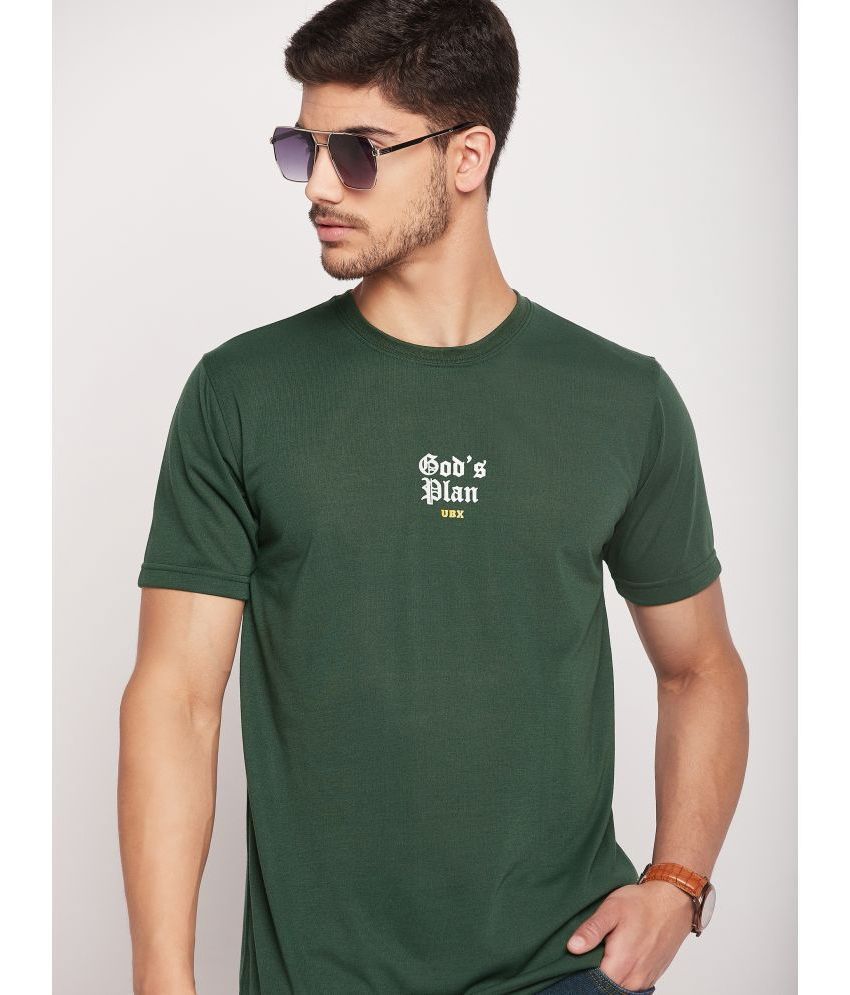     			UBX - Olive Cotton Blend Regular Fit Men's T-Shirt ( Pack of 1 )