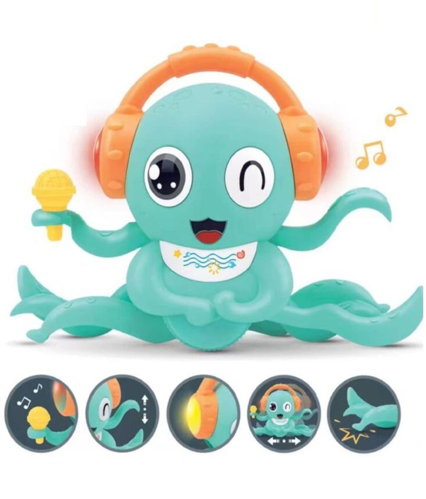     			Baby Musical Octopus Toy Crawling Toy for Kids | Interactive Dancing Octopus with Music and LED Light Up | Tummy Time Toy for Infant Babies Boys Girls