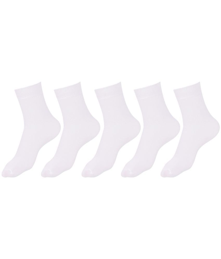     			Dollar - White Cotton Boy's School Socks ( Pack of 5 )