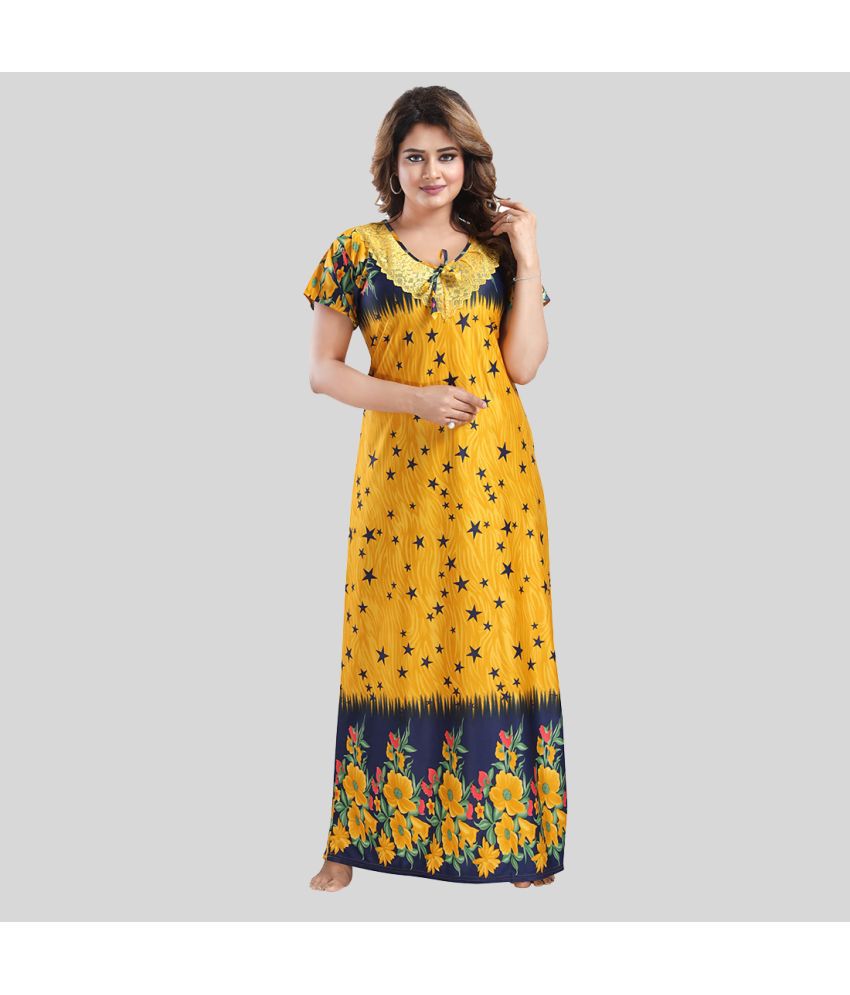     			Gutthi - Yellow Satin Women's Nightwear Nighty & Night Gowns ( Pack of 1 )