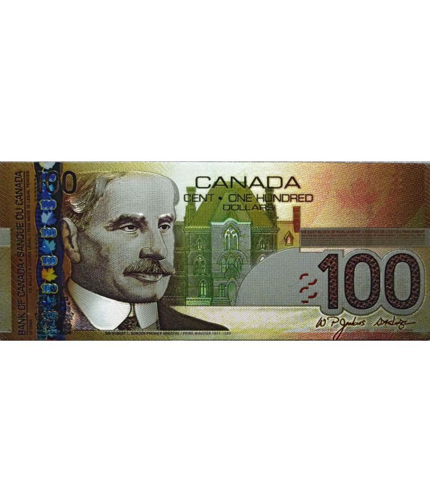     			Hop n Shop - Canada 100 Dollar Bill 24Kt Gold Plated 1 Paper currency & Bank notes