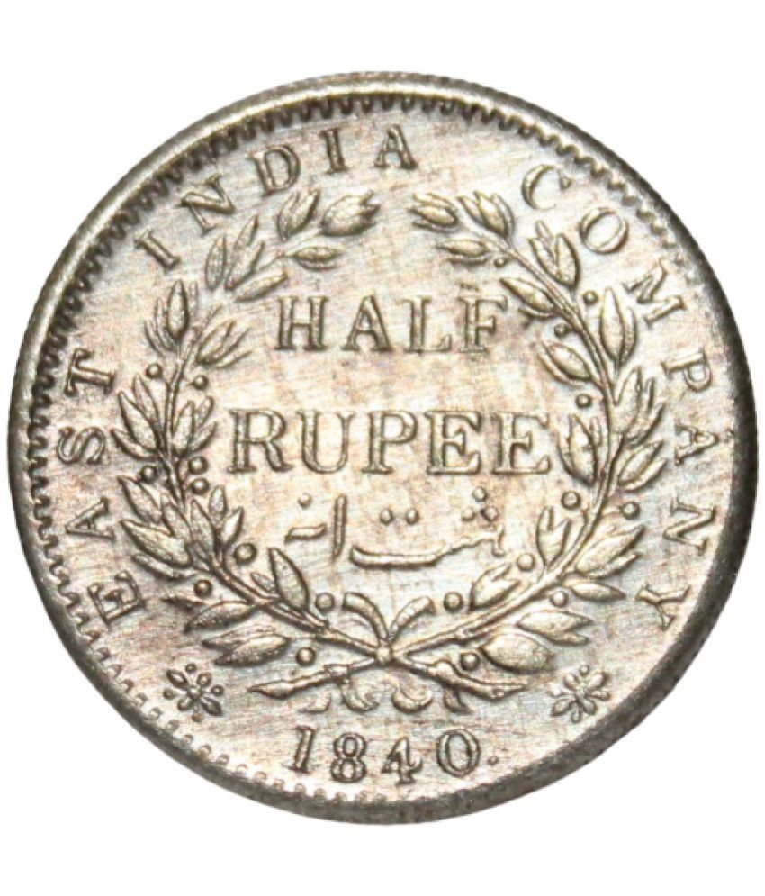     			PRIDE INDIA - Half Rupee 1840 British India Coin 1 Numismatic Coins