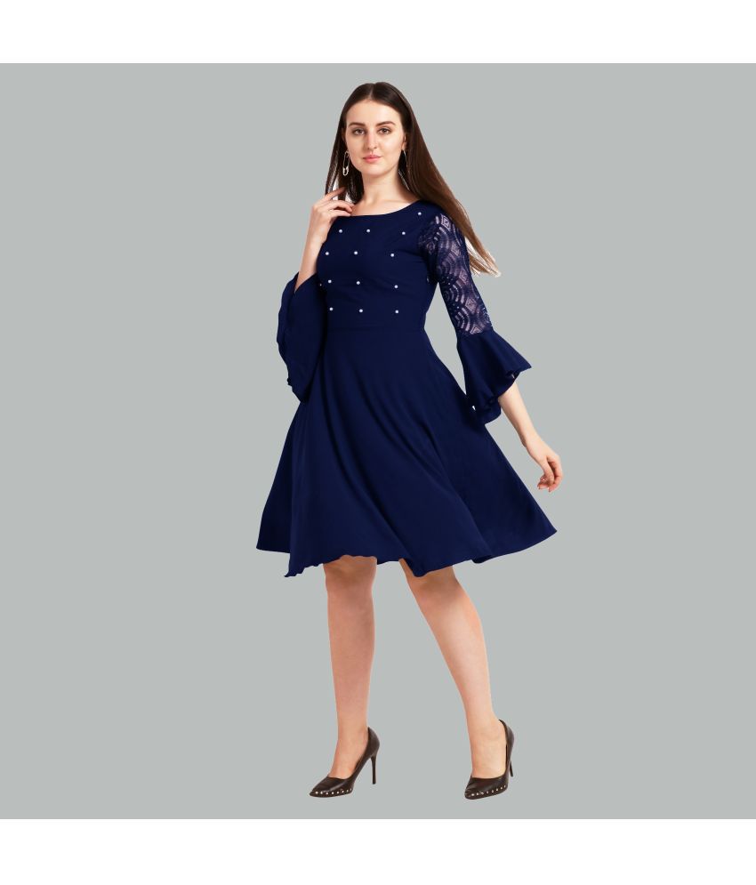     			Sheetal associates - Blue Crepe Women's Fit & Flare Dress ( Pack of 1 )