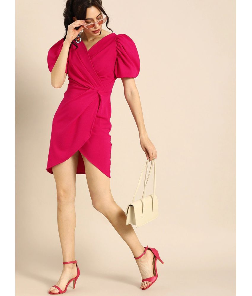     			Sheetal associates - Pink Cotton Blend Women's Wrap Dress ( Pack of 1 )