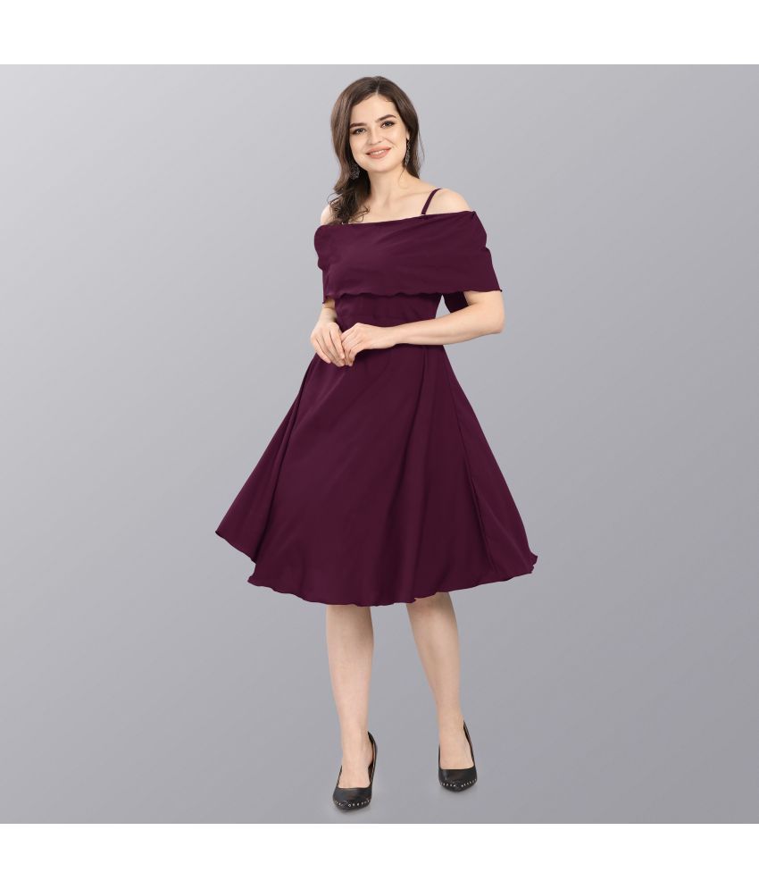     			Sheetal associates - Purple Crepe Women's A-line Dress ( Pack of 1 )