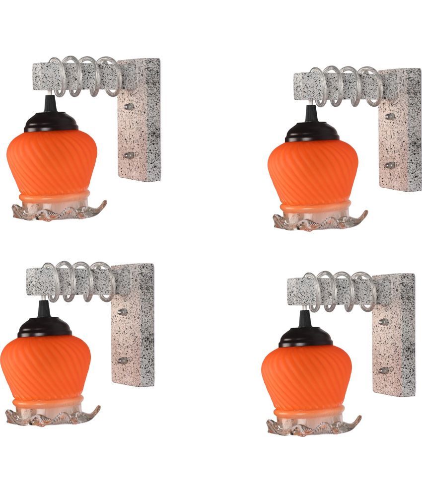     			Somil - Orange Wallchiere ( Pack of 4 )