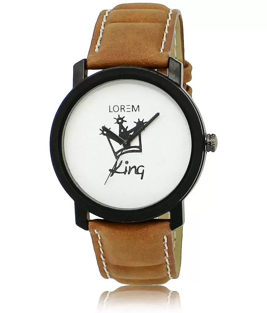 FONIC Presents Lorem Watch White Color dial Lether Strip Watch : Amazon.in:  Fashion