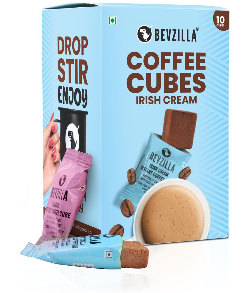     			Bevzilla Instant Coffee Cubes Pack With Organic Date Palm Jaggery, 5 Flavours, 100% Arabica Coffee, (Irish Cream) Pack of 10