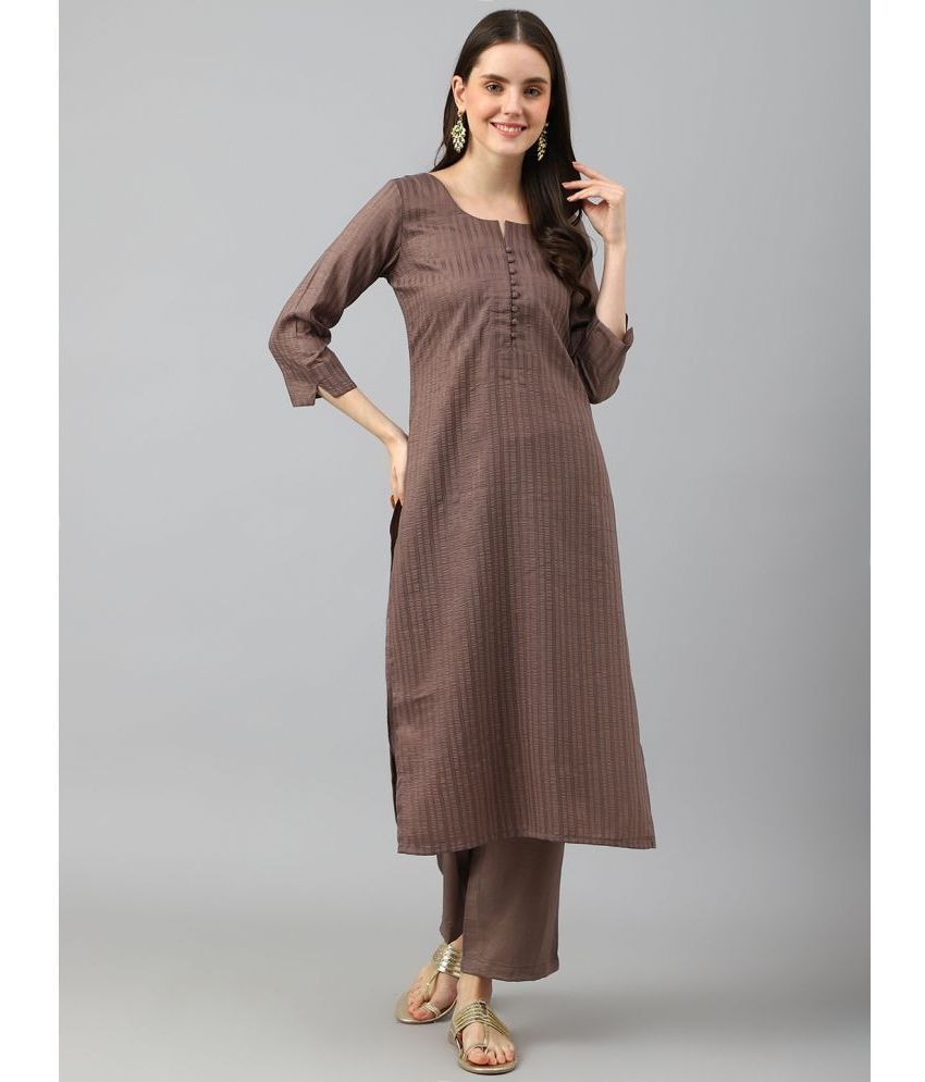     			Hritika - Coffee Straight Viscose Women's Stitched Salwar Suit ( Pack of 1 )