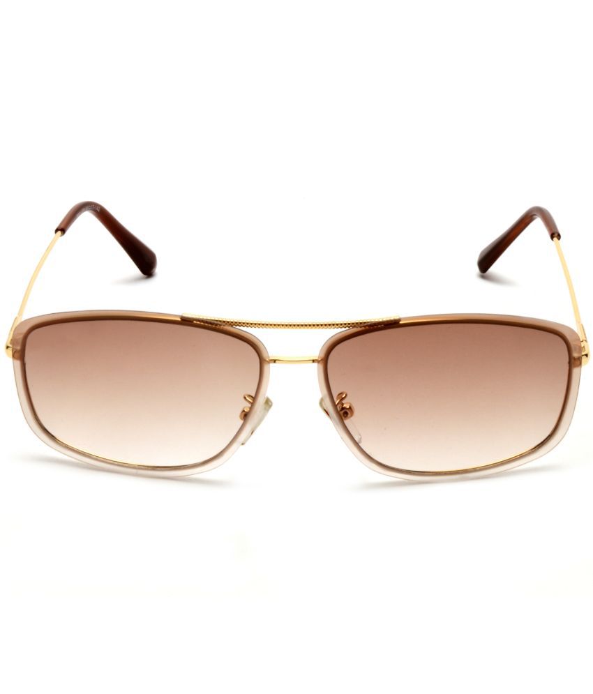     			MESPEE - Gold Rectangular Sunglasses ( Pack of 1 )