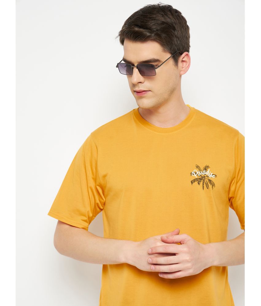     			RELANE - Mustard Cotton Blend Regular Fit Men's T-Shirt ( Pack of 1 )