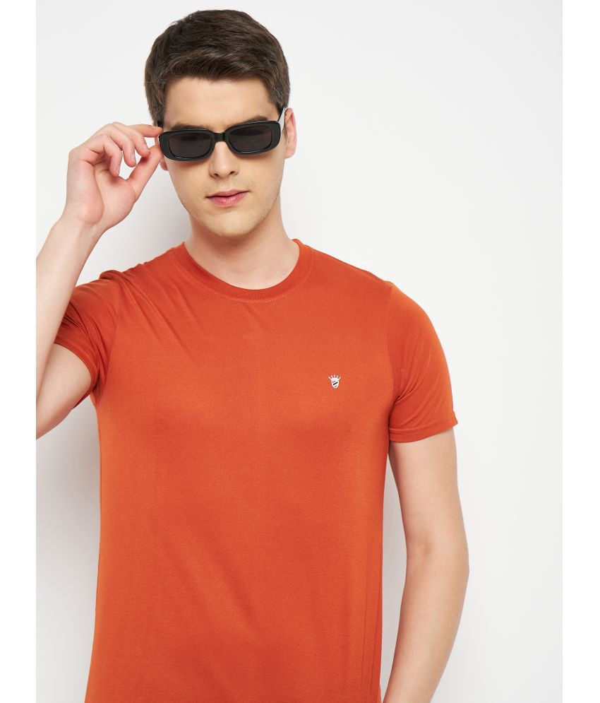 RELANE - Orange Cotton Blend Regular Fit Men's T-Shirt ( Pack of 1 )