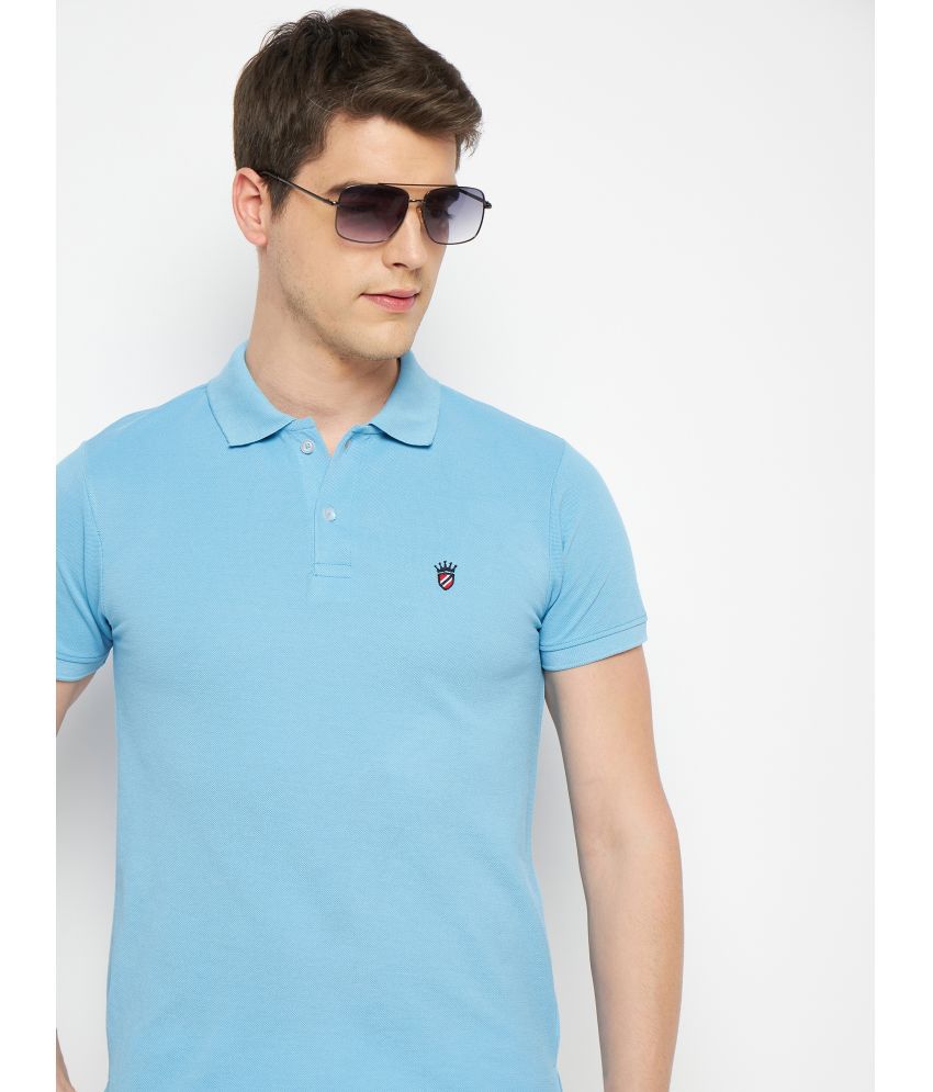     			RELANE - Sky Blue Cotton Blend Regular Fit Men's Polo T Shirt ( Pack of 1 )