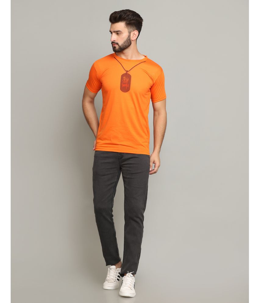 SIDKRT - Orange Cotton Blend Regular Fit Men's T-Shirt ( Pack of 1 )
