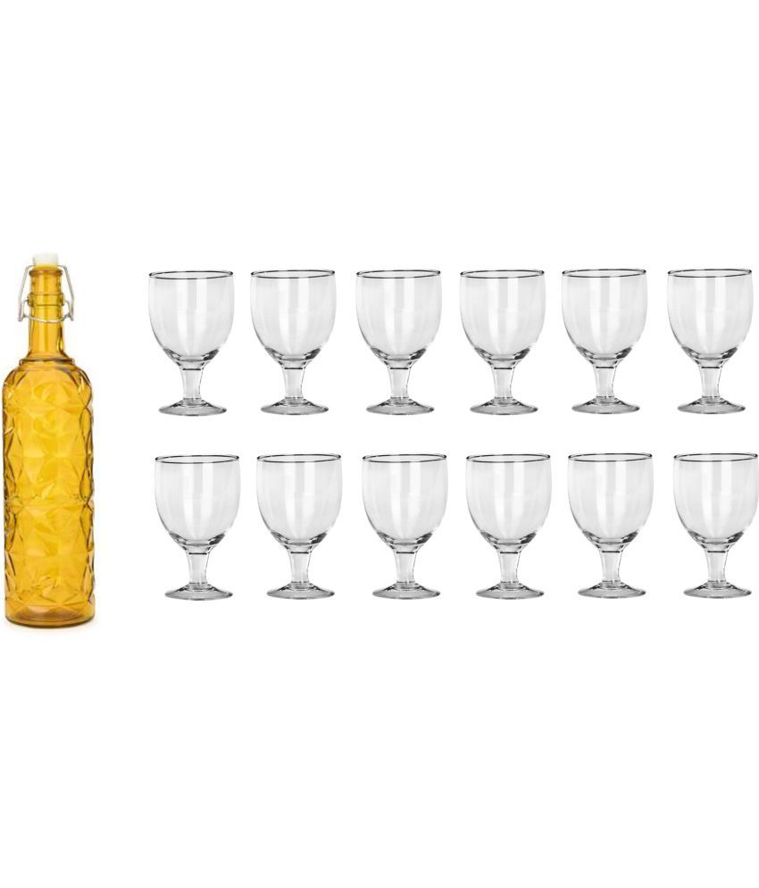     			Somil - Glass & Bottle Drinks Serving Lemon Set Yellow Water Bottle 1000 mL ( Set of 1 )