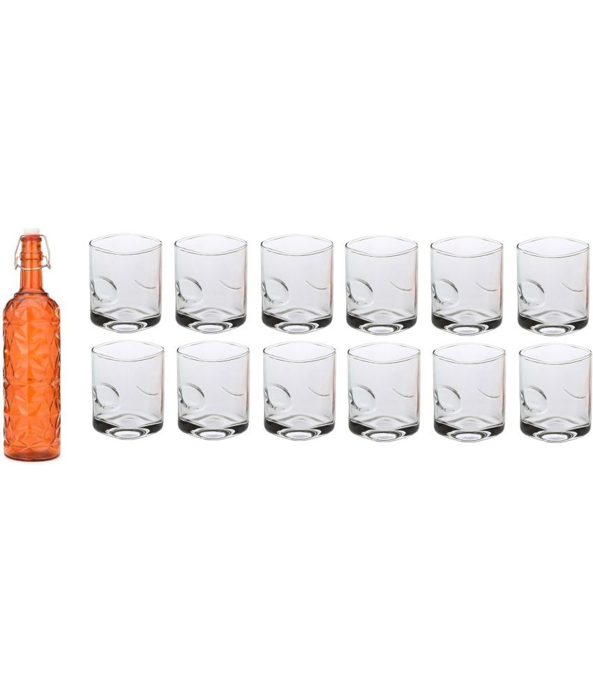     			Somil - Glass & Bottle Drinks Serving Lemon Set Orange Water Bottle 1000 mL ( Set of 1 )