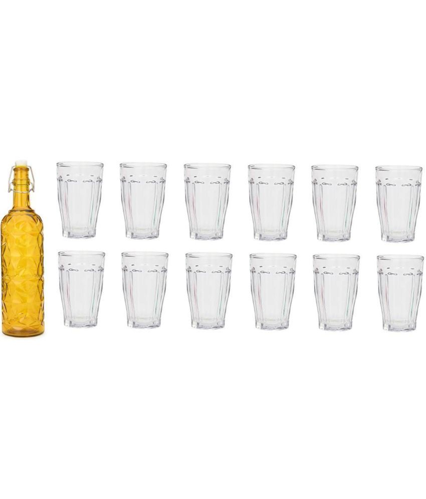     			Somil - Glass & Bottle Drinks Serving Lemon Set Yellow Water Bottle 1000 mL ( Set of 1 )