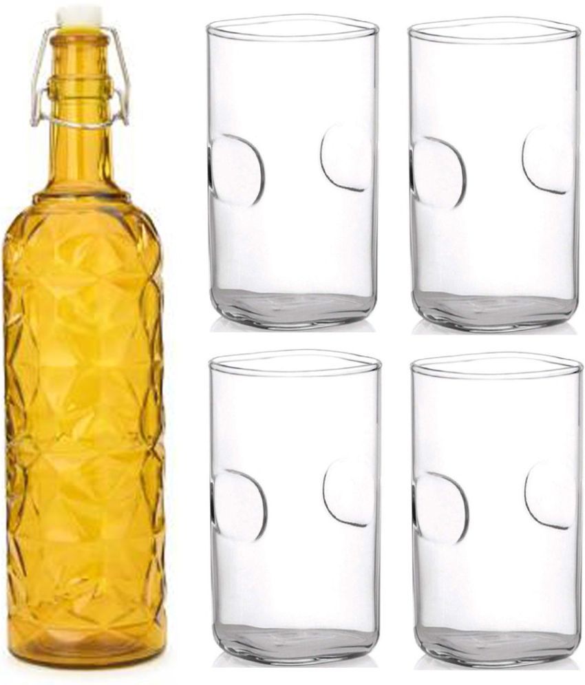     			Somil - Glass & Bottle Drinks Serving Lemon Set Yellow Water Bottle 1000 mL ( Set of 1 )