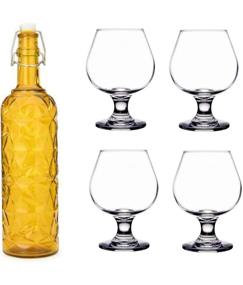     			Somil - Glass & Bottle Drinks Serving Lemon Set Yellow Water Bottle 1000 mL ( Set of 1 )