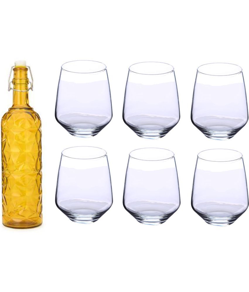     			Somil - Glass & Bottle Drinks Serving Lemon Set Yellow Water Bottle 1000 mL ( Set of 1 )