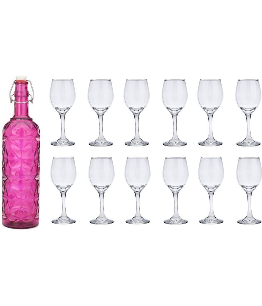     			Somil - Glass & Bottle Drinks Serving Lemon Set Pink Water Bottle 1000 mL ( Set of 1 )