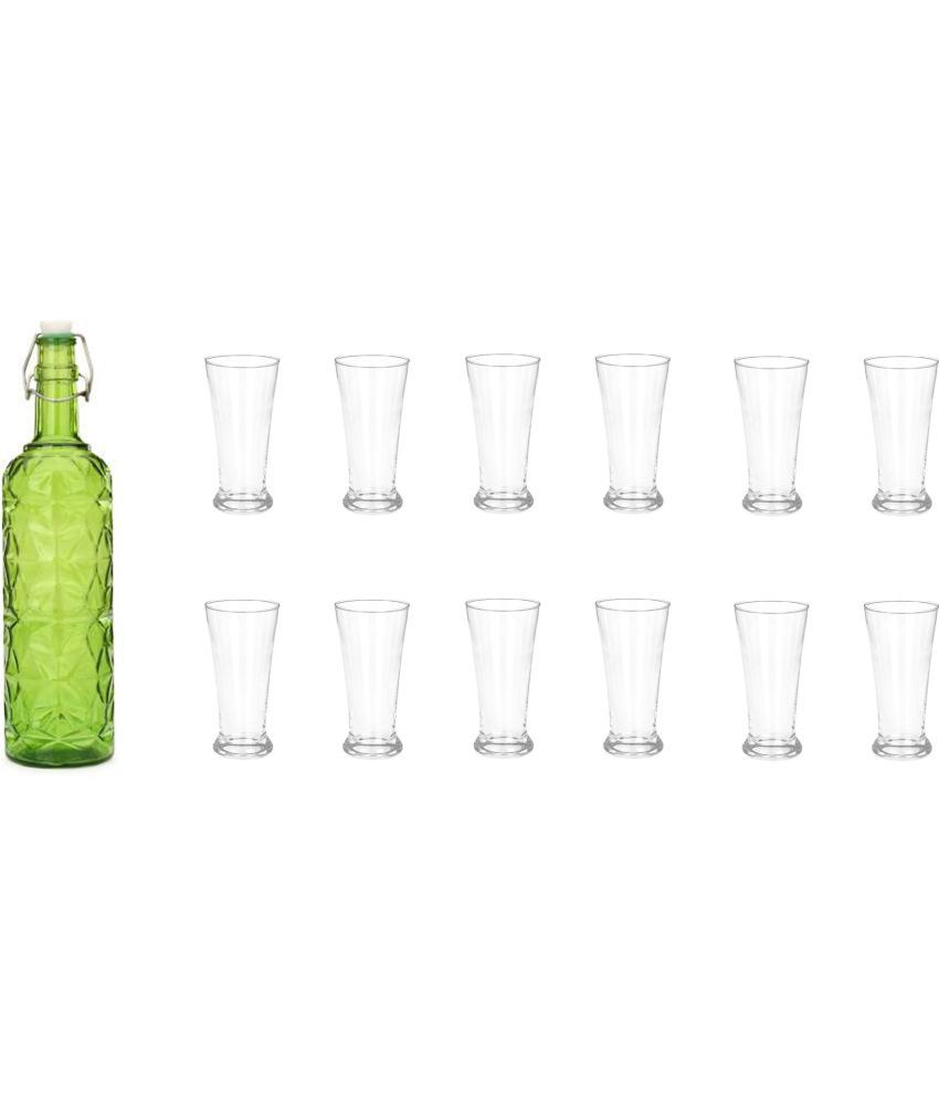     			Somil - Glass & Bottle Drinks Serving Lemon Set Green Water Bottle 1000 mL ( Set of 1 )