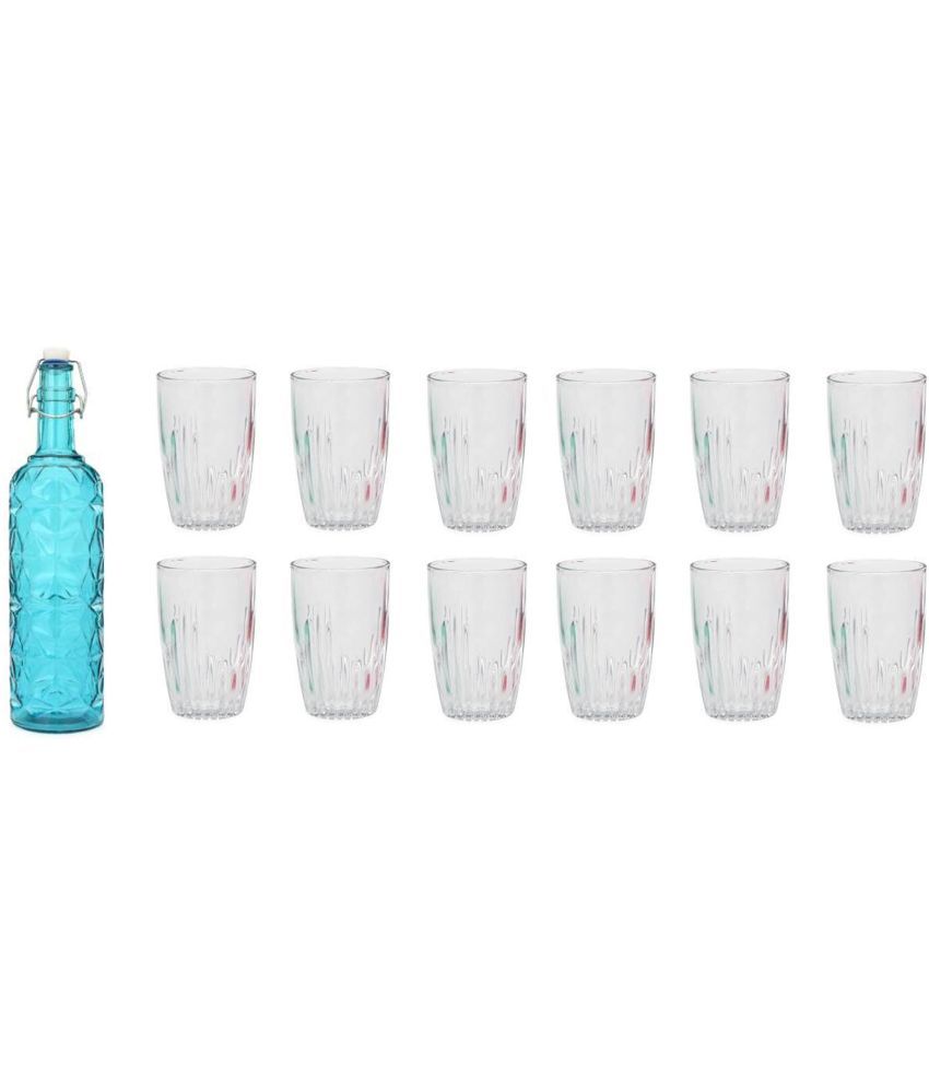     			Somil - Glass & Bottle Drinks Serving Lemon Set Blue Water Bottle 1000 mL ( Set of 1 )