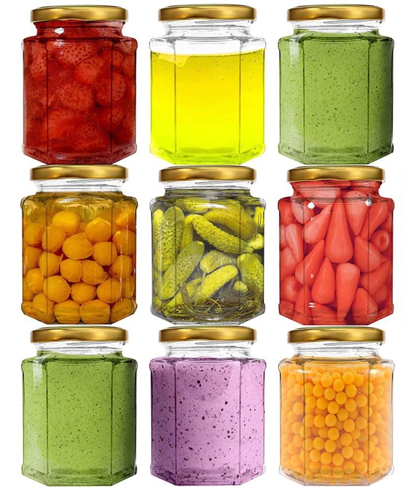    			Somil - Storage Container Glass Transparent Pickle Container ( Set of 9 )