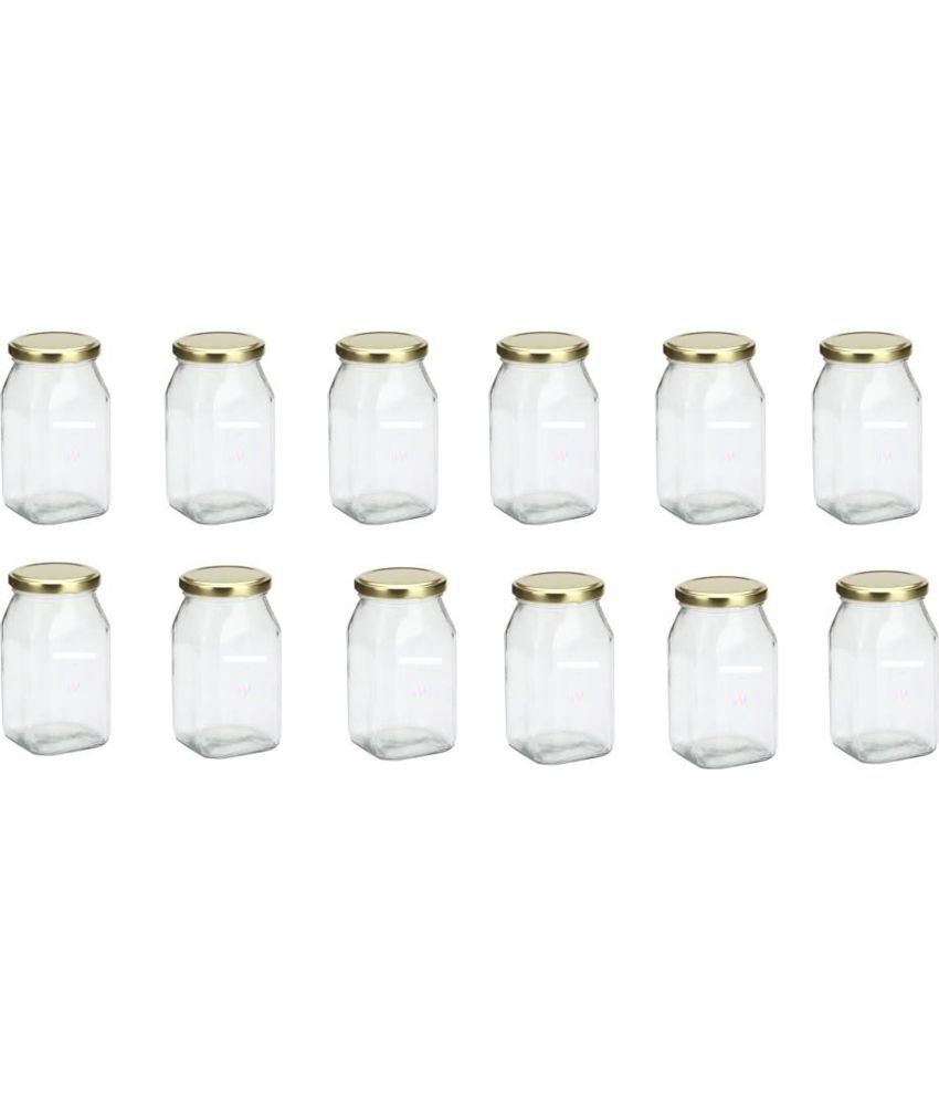     			Somil - Storage Container Glass Transparent Spice Container ( Set of 12 )