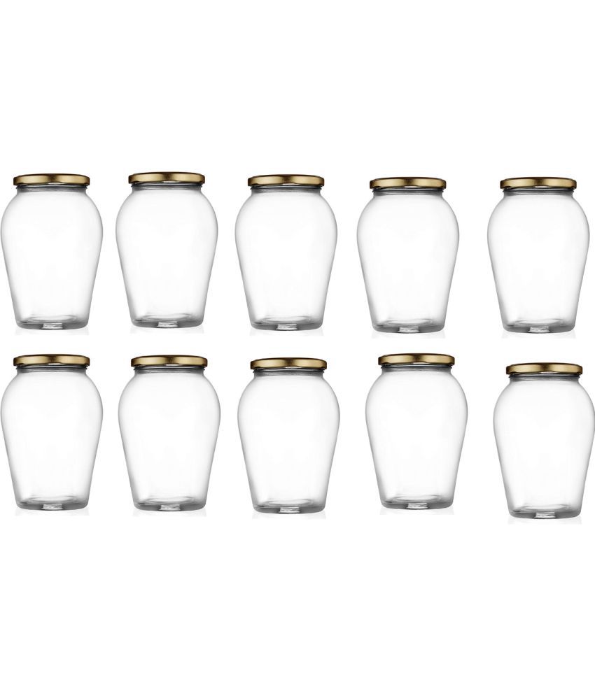     			Somil - Storage Container Glass Transparent Spice Container ( Set of 10 )