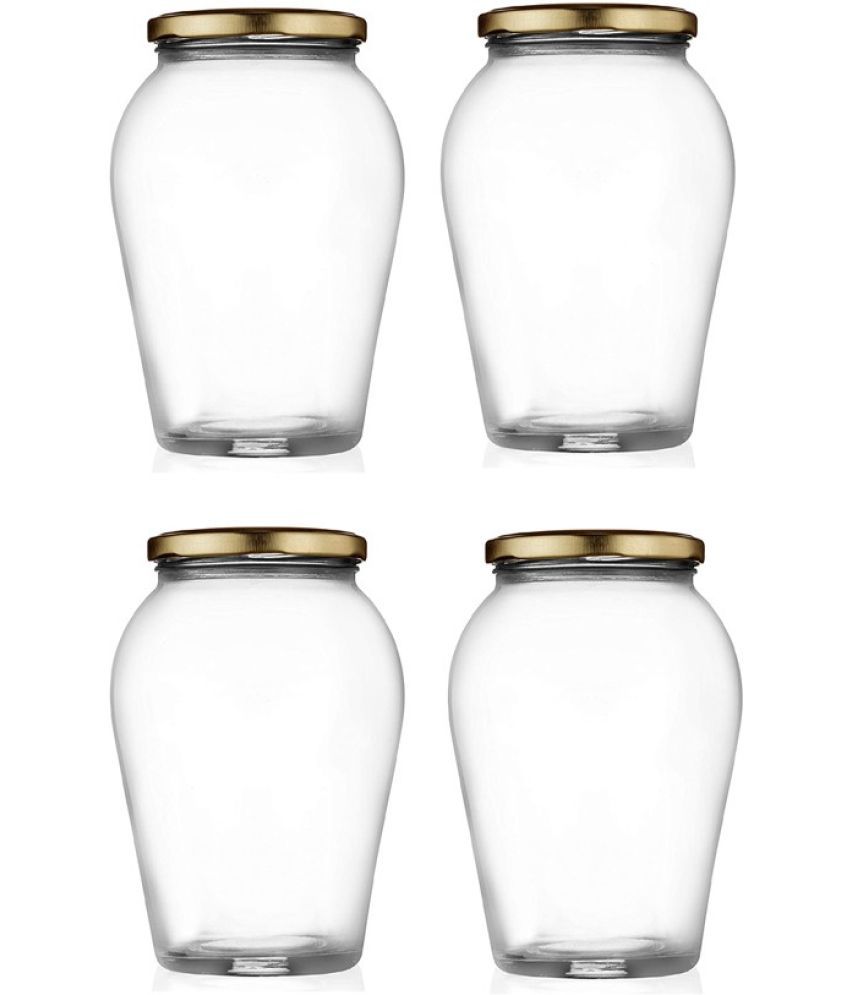     			Somil - Storage Container Glass Transparent Pickle Container ( Set of 4 )